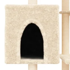 vidaXL Kattenmeubel met sisal krabpalen 131 cm crèmekleurig