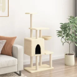 vidaXL Kattenmeubel met sisal krabpalen 122 cm lichtgrijs
