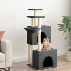 vidaXL Kattenmeubel met sisal krabpalen 122 cm donkergrijs