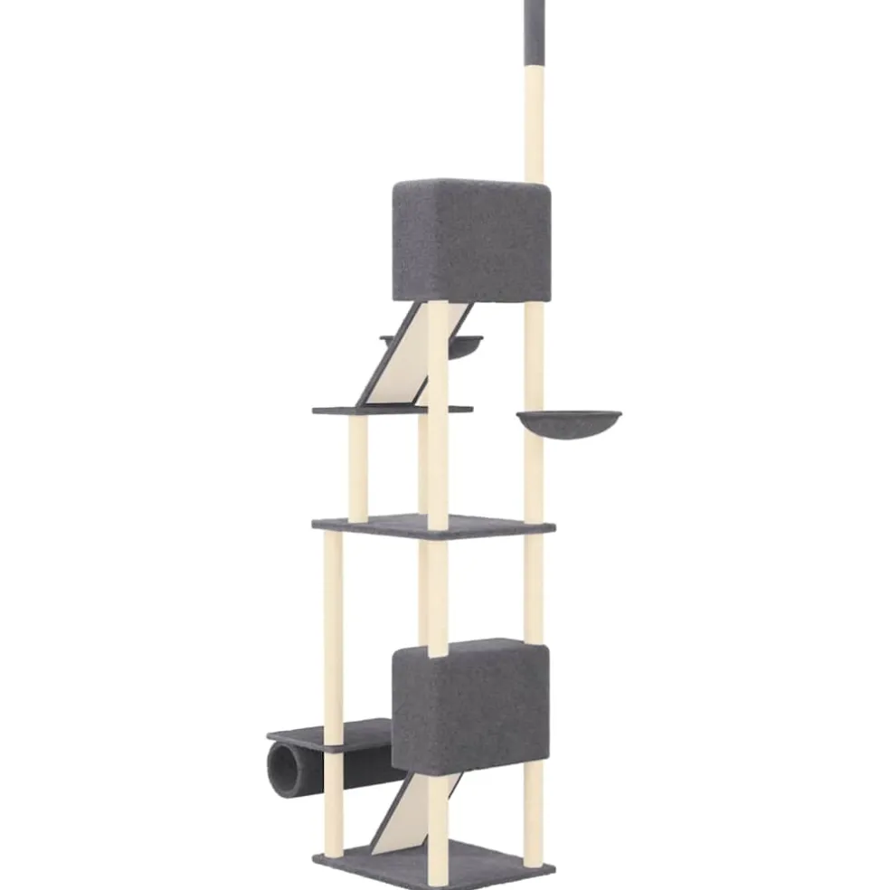 vidaXL Kattenmeubel vloer tot plafond 277-303 cm donkergrijs
