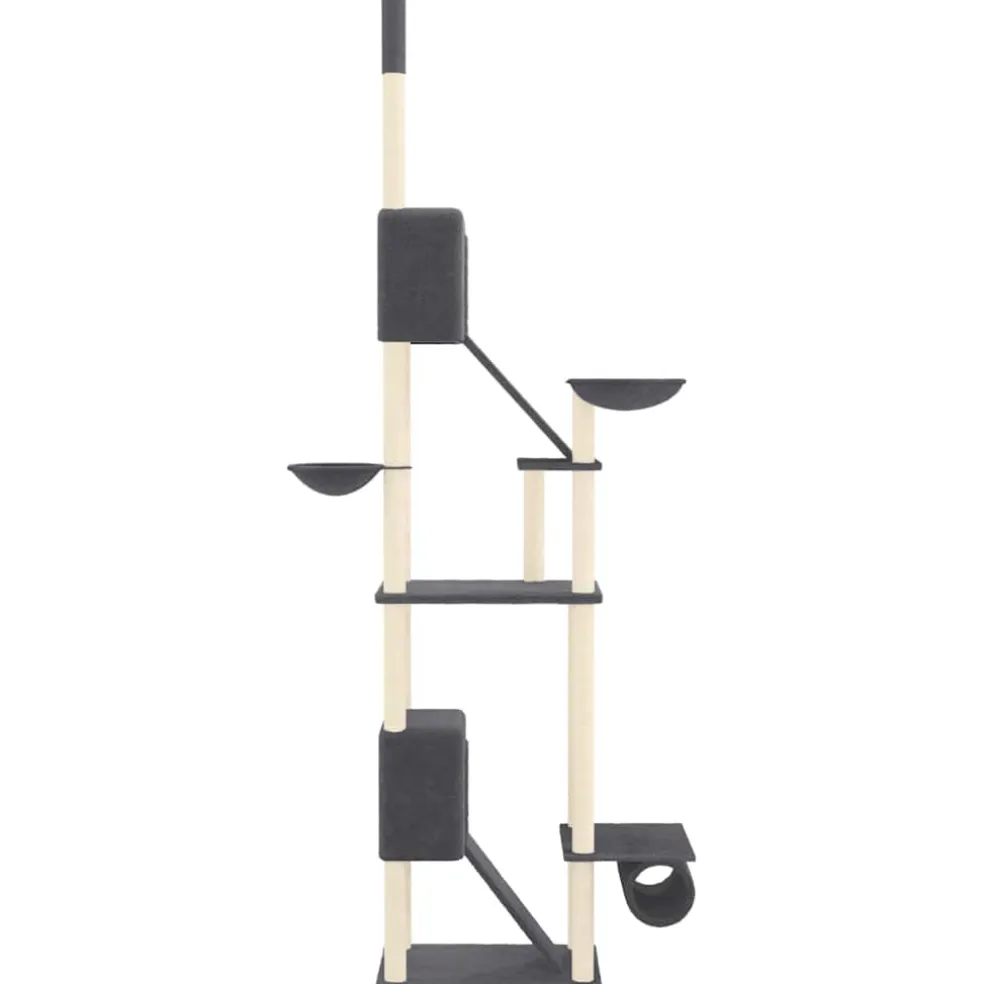vidaXL Kattenmeubel vloer tot plafond 277-303 cm donkergrijs