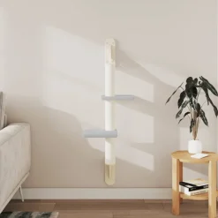 vidaXL Kattenmeubel wandgemonteerd met krabpaal 108 cm lichtgrijs