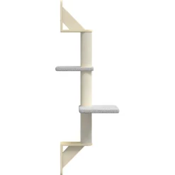 vidaXL Kattenmeubel wandgemonteerd met krabpaal 108 cm lichtgrijs