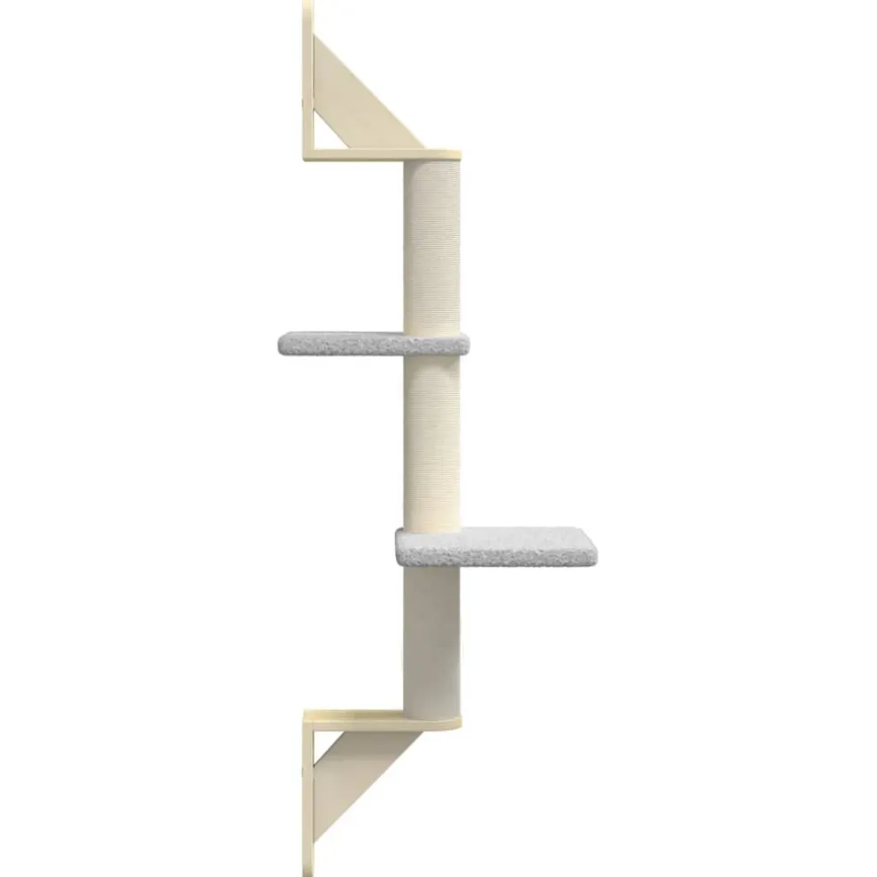 vidaXL Kattenmeubel wandgemonteerd met krabpaal 108 cm lichtgrijs