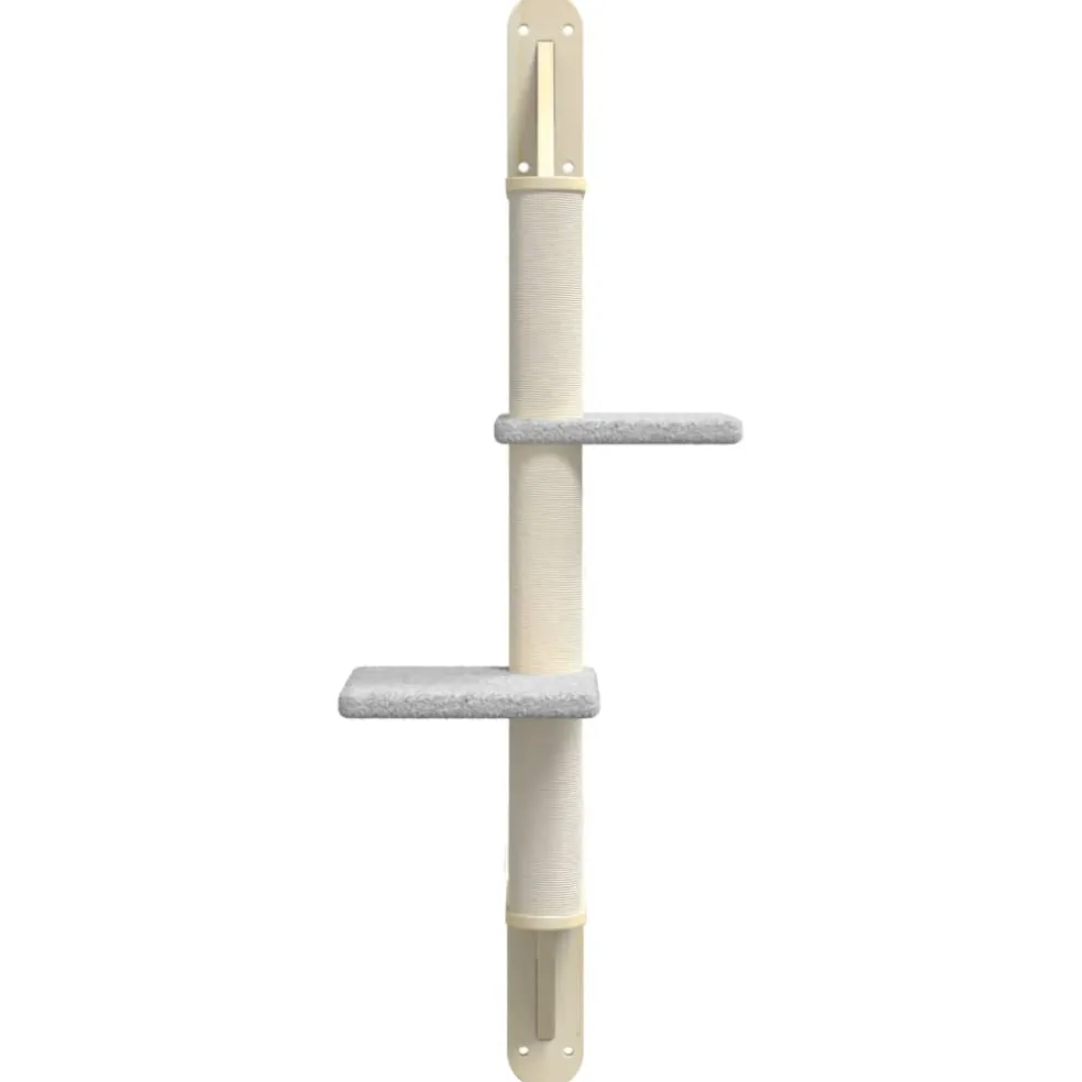 vidaXL Kattenmeubel wandgemonteerd met krabpaal 108 cm lichtgrijs