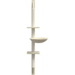 vidaXL Kattenmeubel wandgemonteerd met krabpaal 142,5 cm crèmekleurig