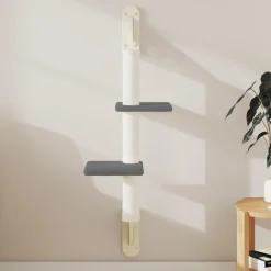 vidaXL Kattenmeubel wandgemonteerd met krabpaal 108 cm donkergrijs