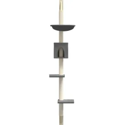 vidaXL Kattenmeubel wandgemonteerd met krabpaal 187 cm donkergrijs