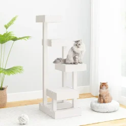 vidaXL Kattenmeubel 45,5x49x103 cm massief grenenhout wit