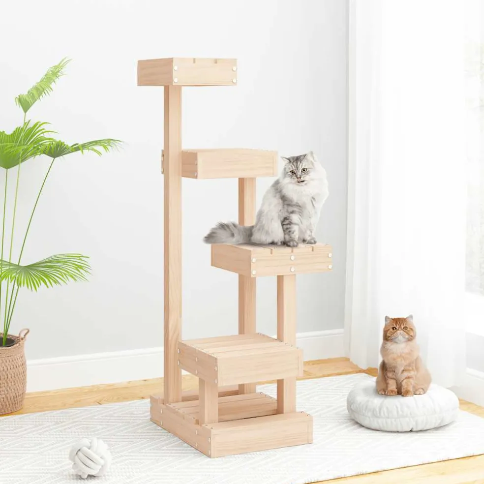 vidaXL Kattenmeubel 45,5x49x103 cm massief grenenhout