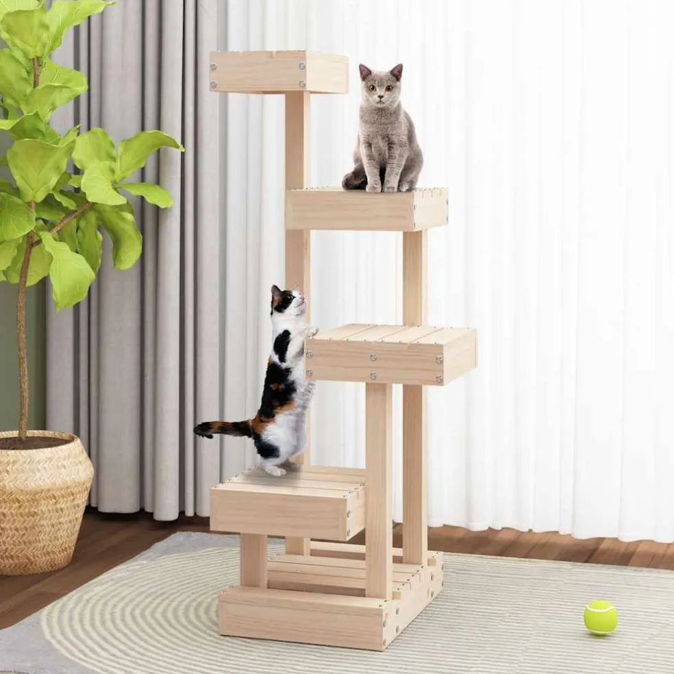 vidaXL Kattenmeubel 45,5x49x103 cm massief grenenhout