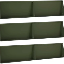 vidaXL Keerwand 6 st 100 x 12 x 30 cm Staal Olijfgroen