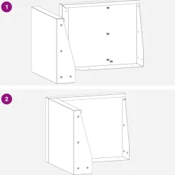 vidaXL Keerwand 2 st 50 x 50 x 30 cm Staal Zwart