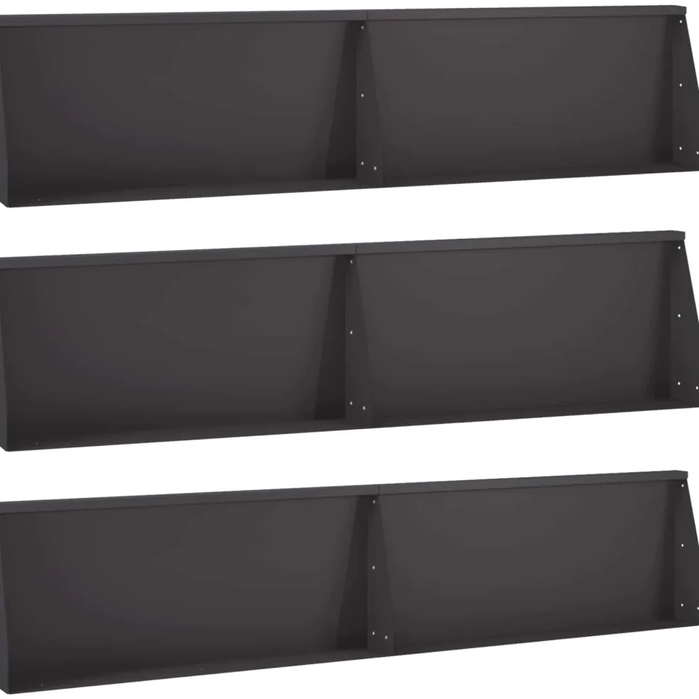 vidaXL Keerwand 6 st 100 x 12 x 30 cm Staal Zwart
