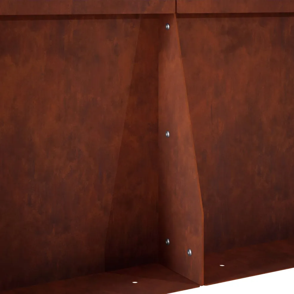 vidaXL Keerwand 4 st 100 x 12 x 30 cm weervast staal Roestkleurig