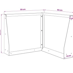 vidaXL Keerwand 50 x 50 x 30 cm Staal Antraciet