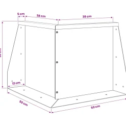 vidaXL Keerwand 50 x 50 x 30 cm Staal Wit