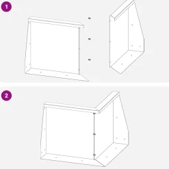 vidaXL Keerwand 50 x 50 x 30 cm Staal Zwart