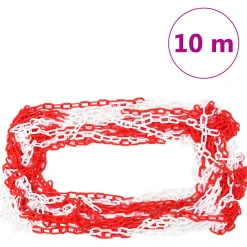 vidaXL Kegelset met ketting 10 m rood en wit