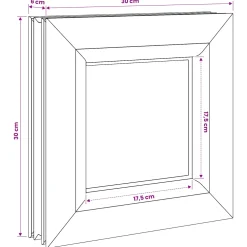 vidaXL Kelderraam interne kleur wit RISOR 30 x 30 cm