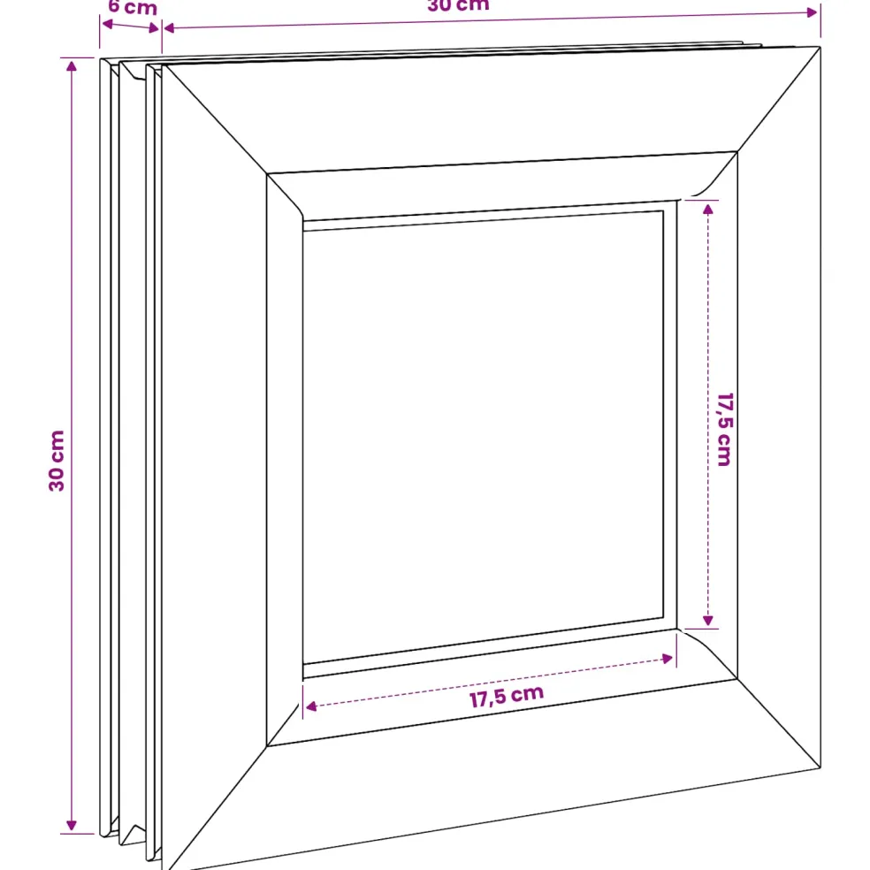 vidaXL Kelderraam interne kleur wit RISOR 30 x 30 cm