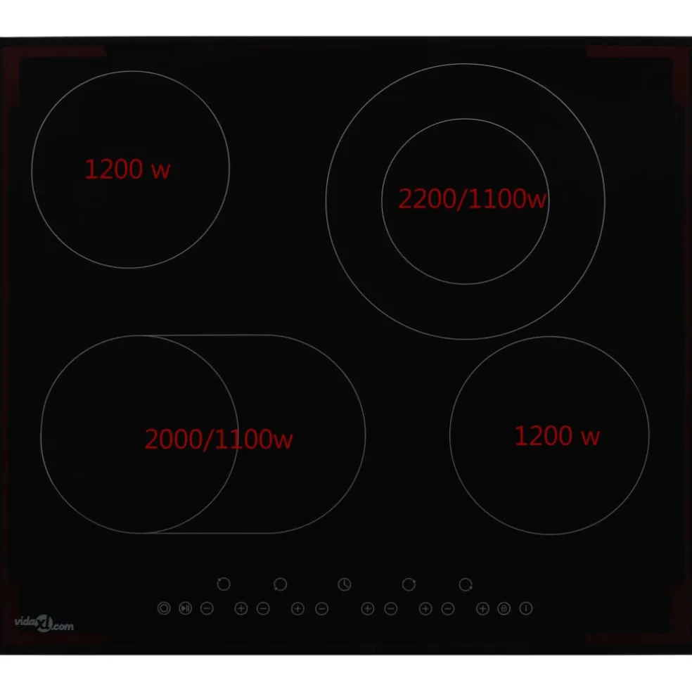 vidaXL Keramische kookplaat met 4 kookzones aanraakbediening 6600 W