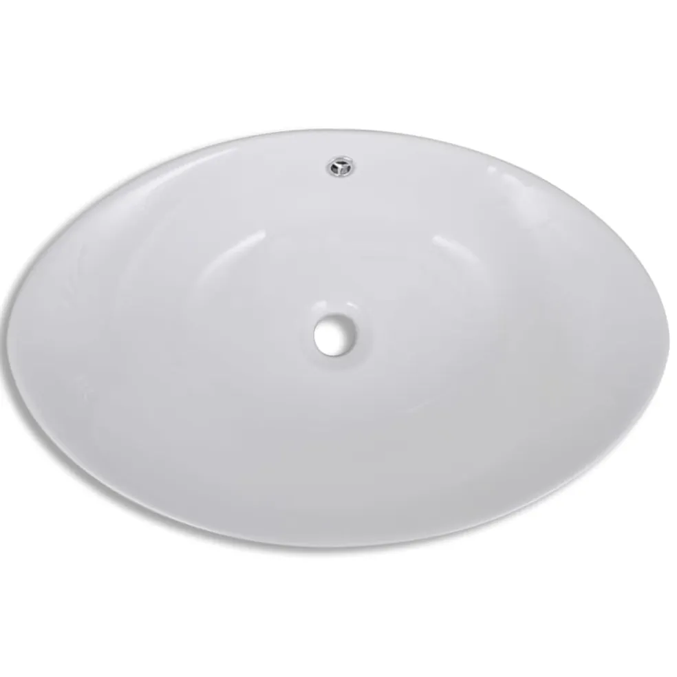 vidaXL Keramische wastafel ovaal 59 x 38,5 cm