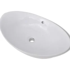 vidaXL Keramische wastafel ovaal 59 x 38,5 cm