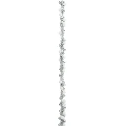 vidaXL Kerstbal Guirlande LED's Wit en Zilver 186 cm Polystyreen