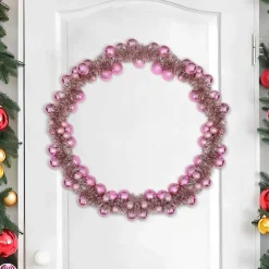 vidaXL Kerstbal Guirlande LED's Roze 186 cm Polystyreen
