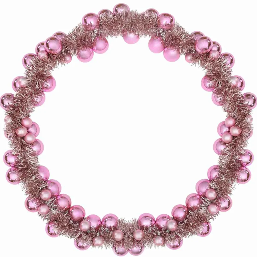 vidaXL Kerstbal Guirlande LED's Roze 186 cm Polystyreen