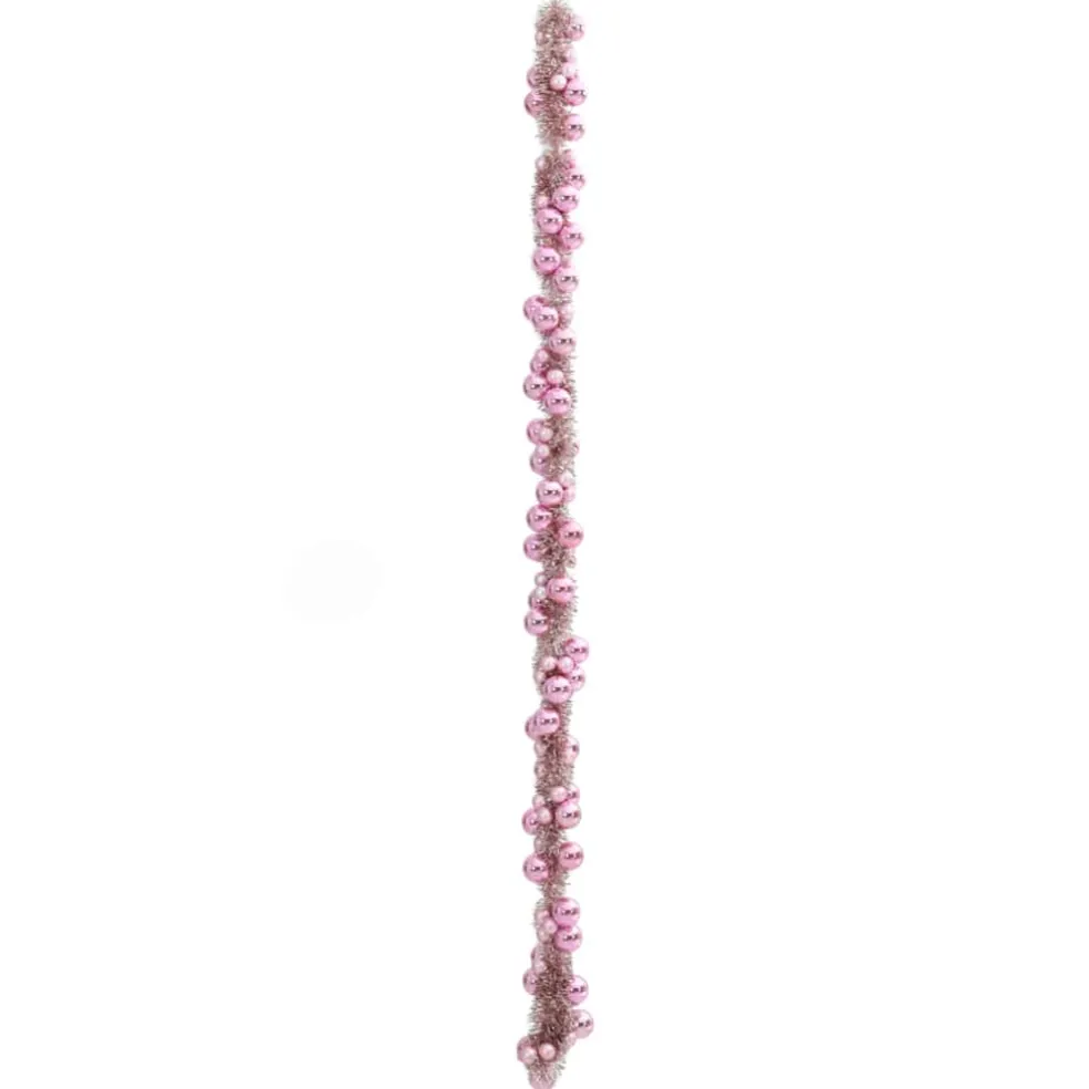 vidaXL Kerstbal Guirlande LED's Roze 186 cm Polystyreen