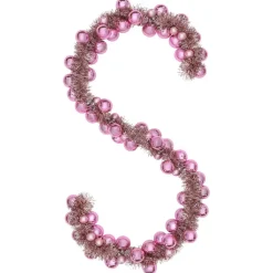 vidaXL Kerstbal Guirlande LED's Roze 186 cm Polystyreen