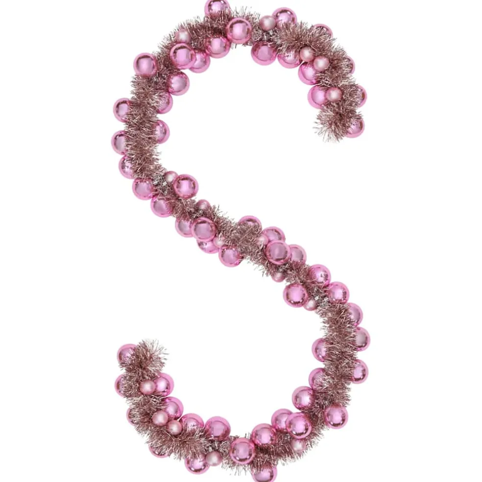 vidaXL Kerstbal Guirlande LED's Roze 186 cm Polystyreen