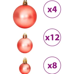 vidaXL Kerstballen 100 st 3/4/6 cm roze en rosé