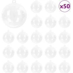 vidaXL Kerstbal Set 50 st Transparant Ø 5 cm Kunststof