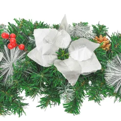 vidaXL Kerstboog met LED-lampjes 90 cm PVC groen