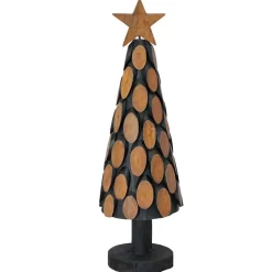 vidaXL Kerstboom met standaard Bruin 61 cm Massief teakhout