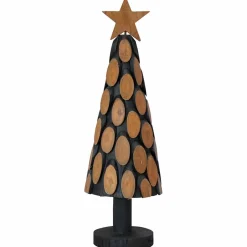 vidaXL Kerstboom met standaard Bruin 61 cm Massief teakhout