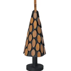 vidaXL Kerstboom met standaard Bruin 61 cm Massief teakhout
