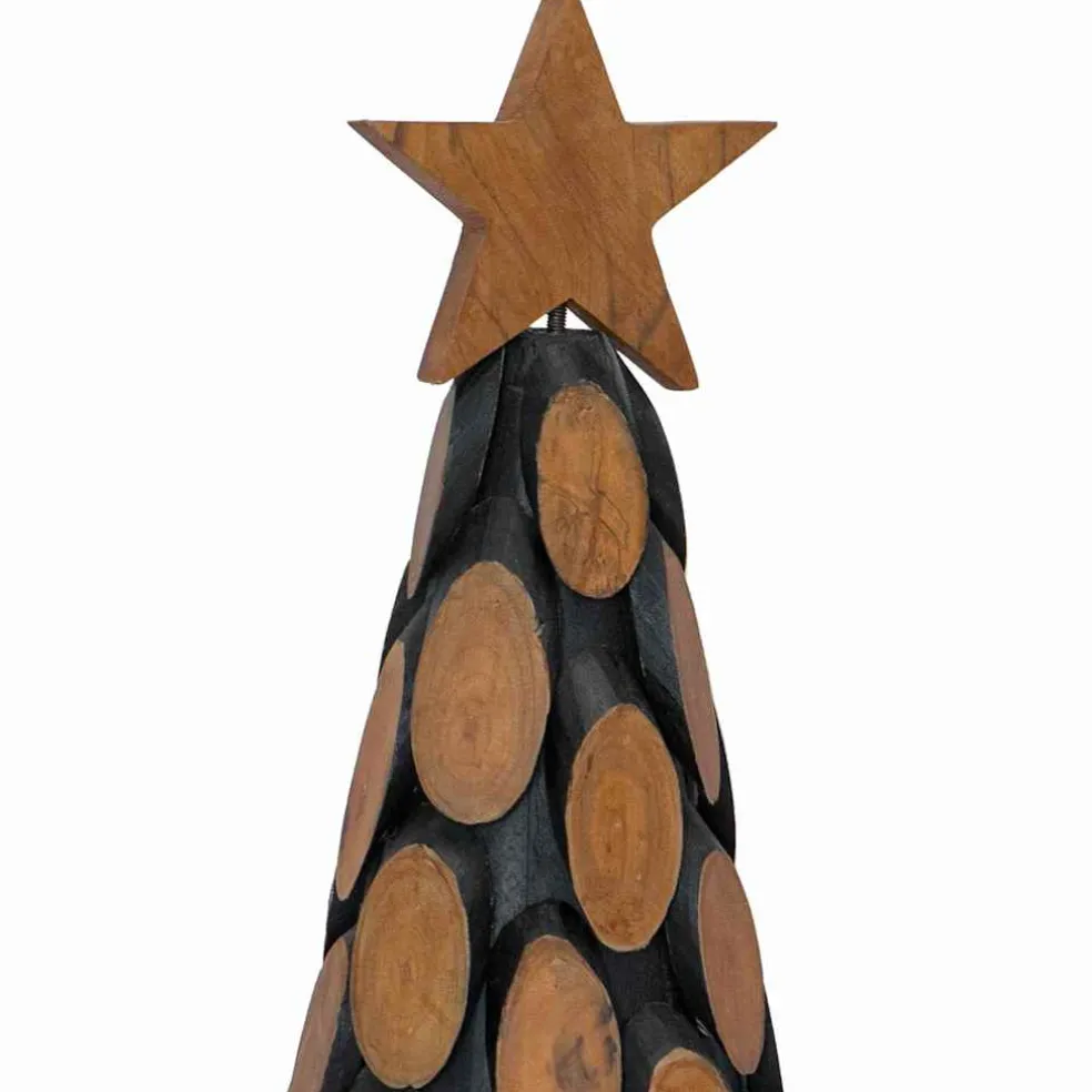 vidaXL Kerstboom met standaard Bruin 61 cm Massief teakhout