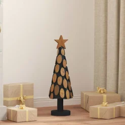 vidaXL Kerstboom met standaard Bruin 61 cm Massief teakhout