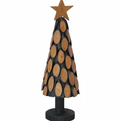 vidaXL Kerstboom met standaard Bruin 61 cm Massief teakhout