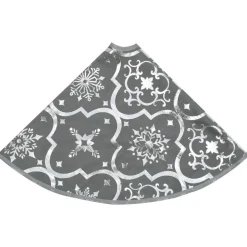 vidaXL Kerstboomrok luxe met sok 90 cm stof grijs