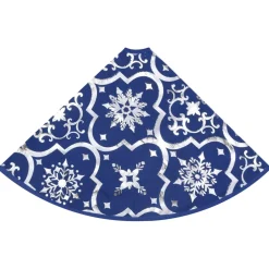 vidaXL Kerstboomrok luxe met sok 90 cm stof blauw