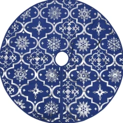 vidaXL Kerstboomrok luxe met sok 90 cm stof blauw