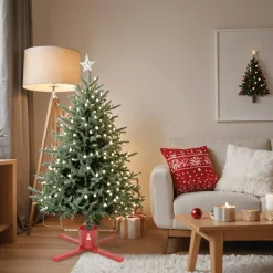 vidaXL Kerstboomstandaard 61x61x15,5 cm rood