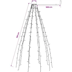 vidaXL Kerstboomverlichting met 150 LED's blauw net 150 cm