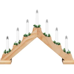 vidaXL Kerst Kaars Brug 7 LED's Warmwit 39.5 x 5 x 29 cm