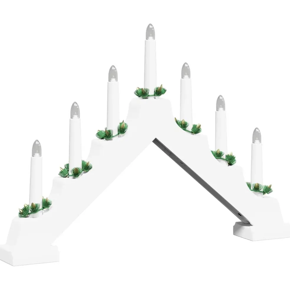 vidaXL Kerst Kaars Brug 7 LED's Warmwit 39.5 x 5 x 29 cm